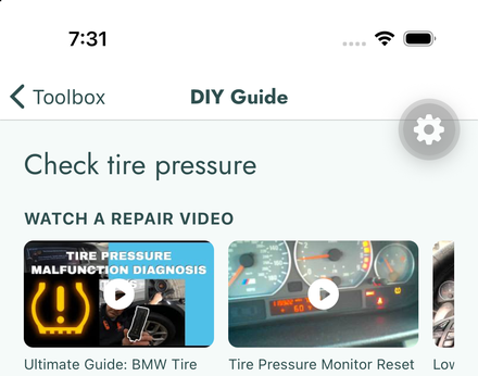 Maintd AI-generated DIY guide with repair videos for a specific vehicle